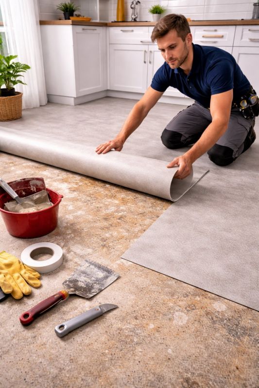 Linoleum Floor Installation in Reading, MA